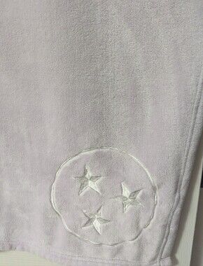 Lavender Plush Palmetto Moon Blanket with Embroidered Star Motif